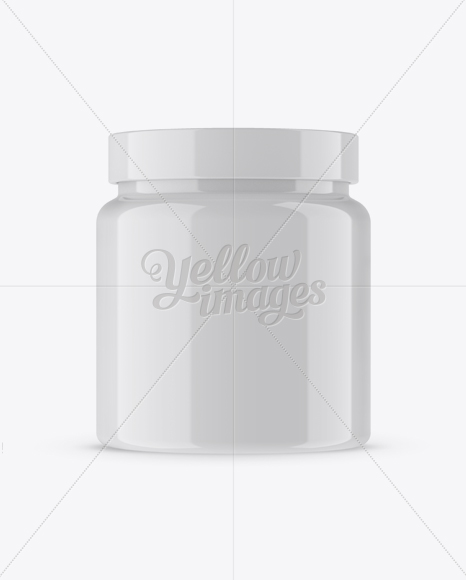 Glossy Protein Jar Mockup - Front View