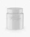 Glossy Protein Jar Mockup - Front View (High-Angle Shot)