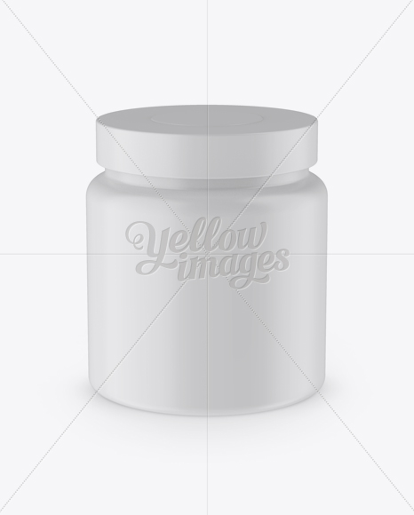 Matte Protein Jar Mockup - Front View (High-Angle Shot)