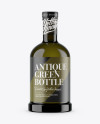 Antique Green Glass Bottle Mockup