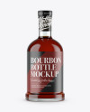 Clear Glass Bottle With Bourbon Mockup