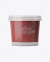 Frosted Plastic Container With Raspberry Jam Mockup - Eye-Level Shot