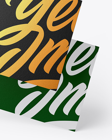 Textured Business Cards Mockup