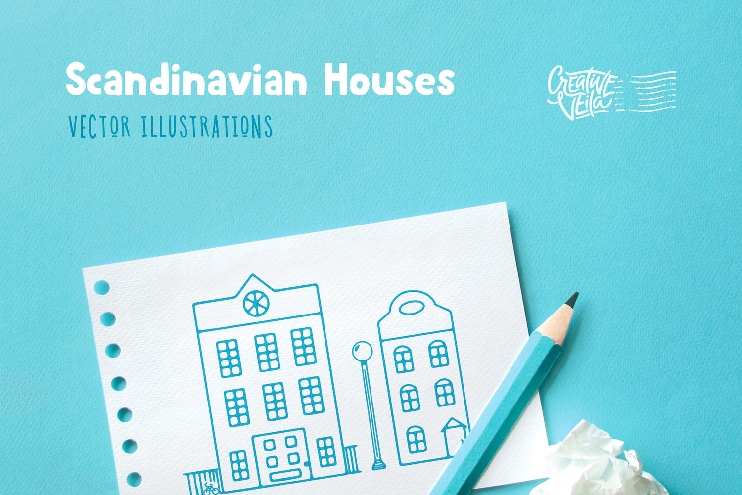 Scandinavian Houses Vector Images