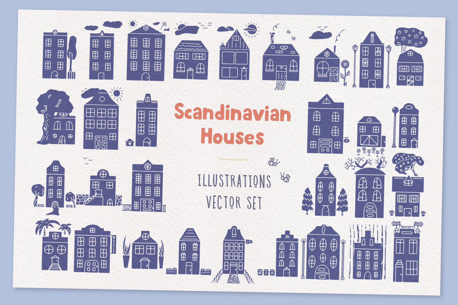 Scandinavian Houses Vector Images