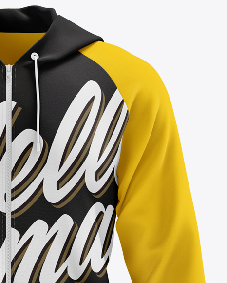 Raglan Hoodie Mockup - Front View