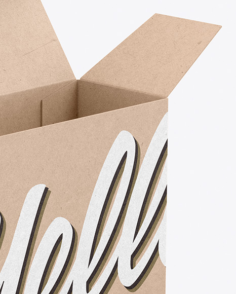 Opened Kraft Box Mockup