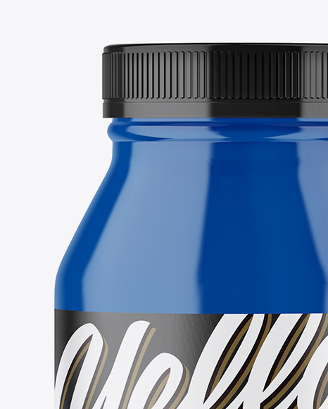 Glossy Plastic Pills Bottle Mockup - Front View