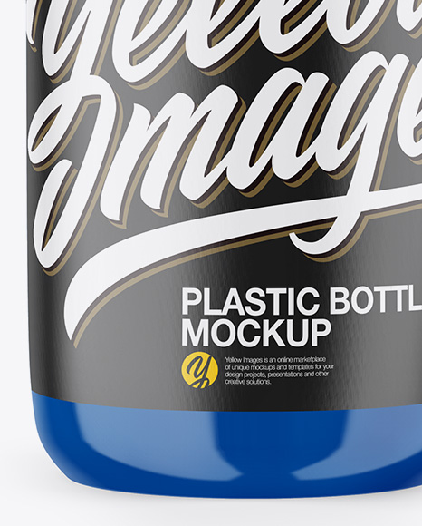 Glossy Plastic Pills Bottle Mockup - Front View