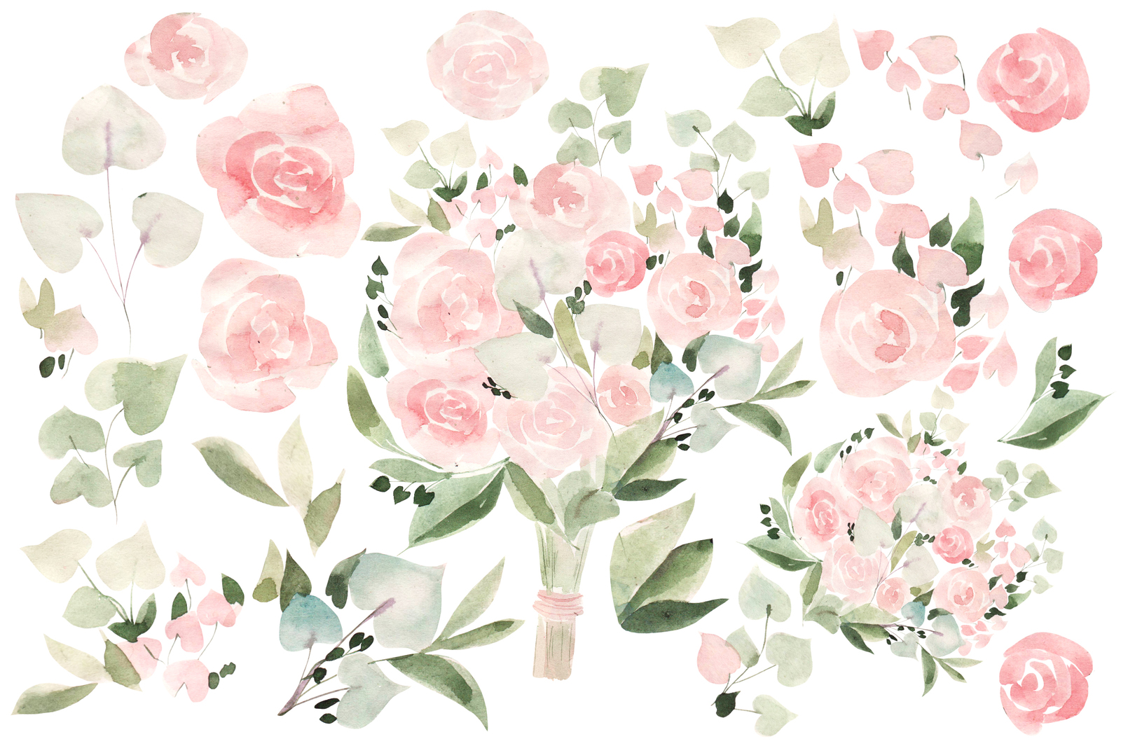 Watercolor Blooming Flowers Watercolor Blooming Flowers