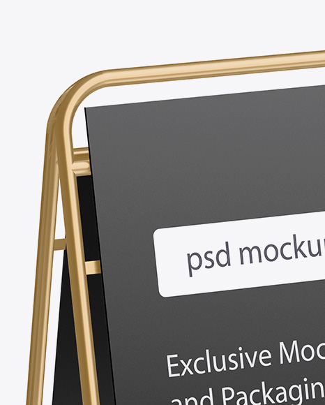 Glossy Metallic Stand Mockup