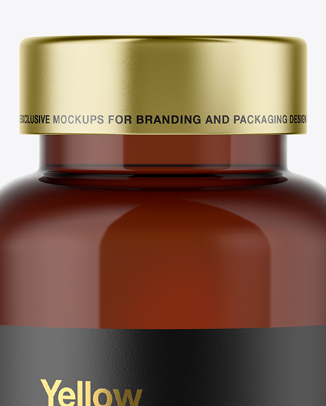 Amber Plastic Bottle Mockup