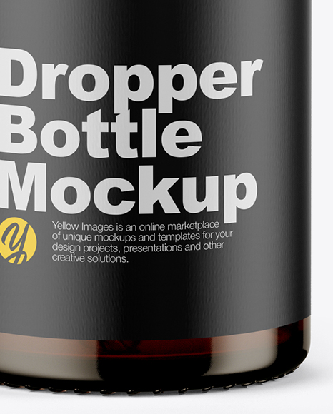 Amber Dropper Bottle Mockup