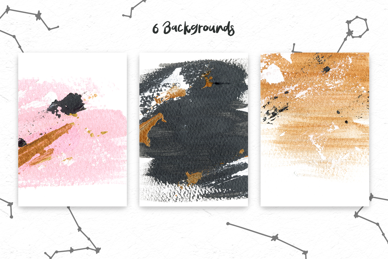 Black Moon clipart, watercolor stylish planet