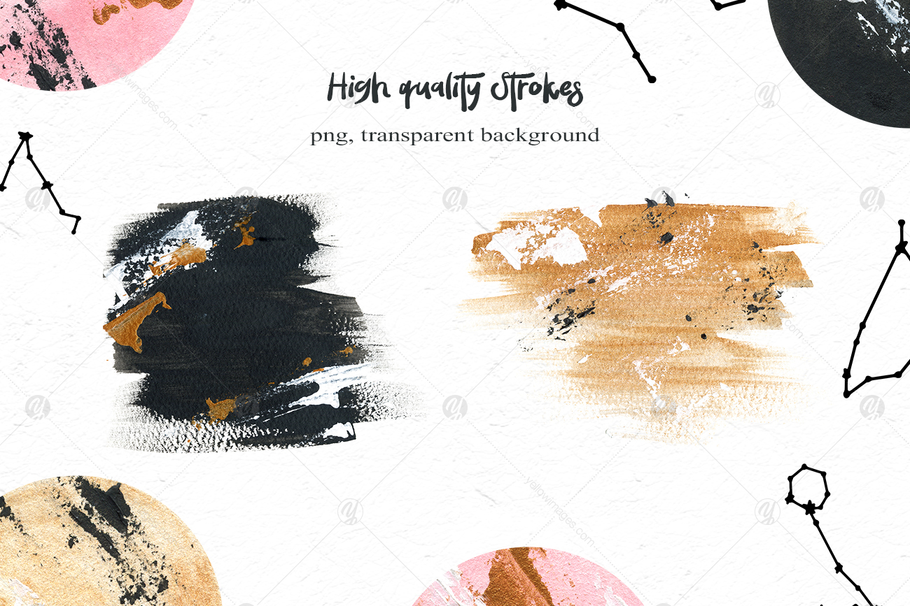 Black Moon clipart, watercolor stylish planet Black Moon clipart, watercolor stylish planet