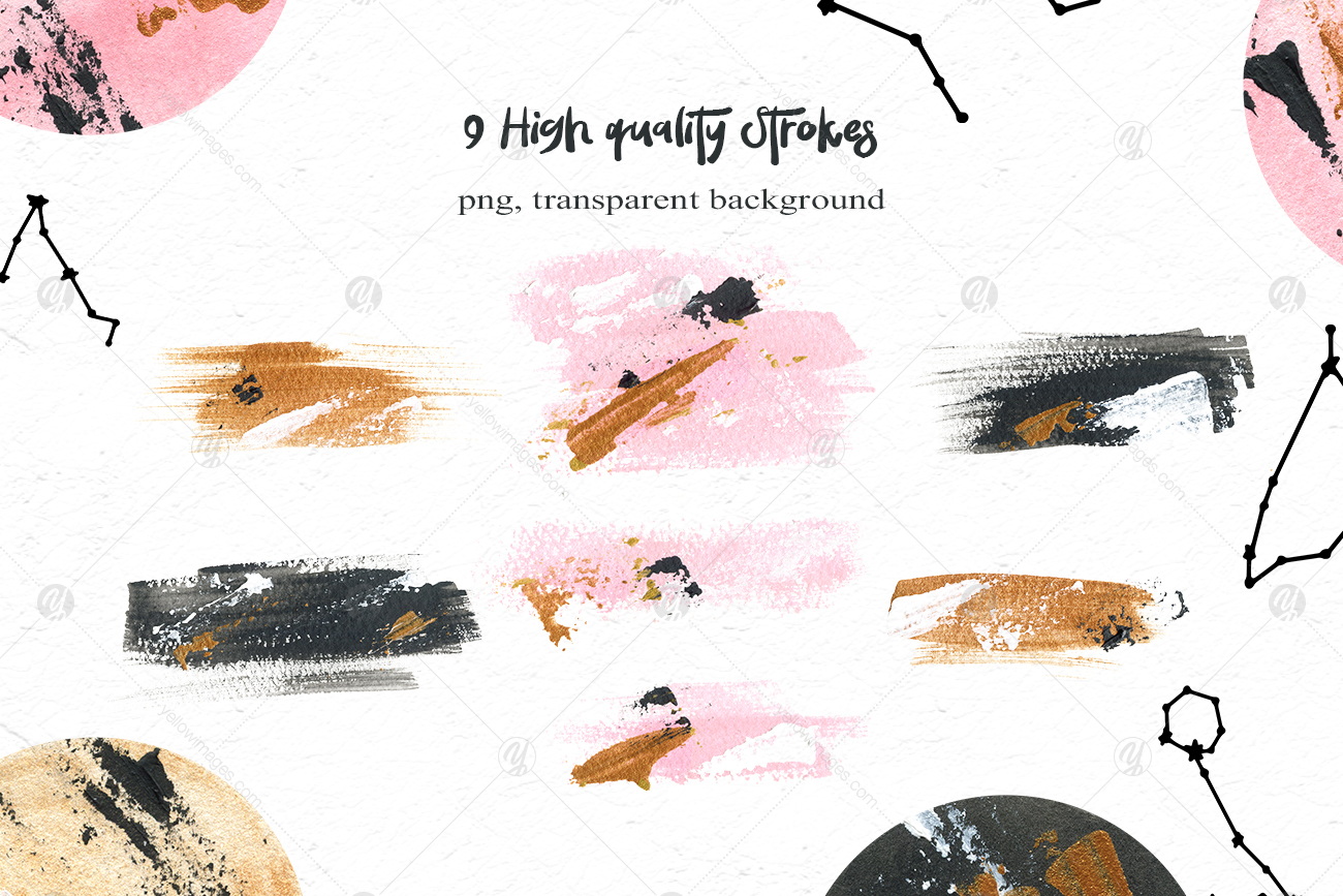 Black Moon clipart, watercolor stylish planet Black Moon clipart, watercolor stylish planet