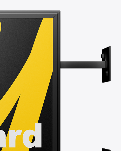 Square Signboard Wall Mounted Mockup