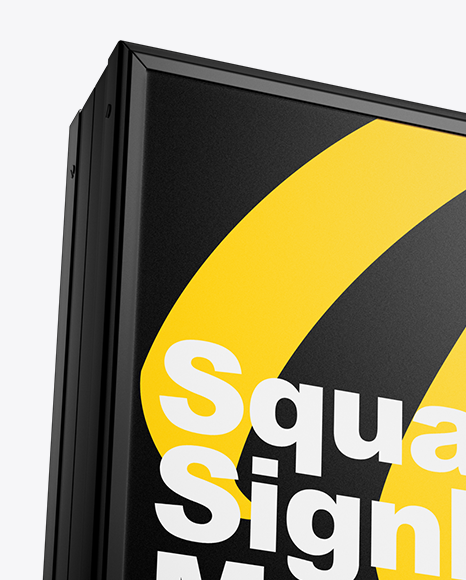 Square Signboard Wall Mounted Mockup