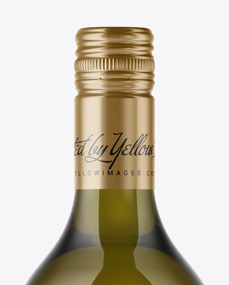 Antique Green Glass Wine Bottle Mockup