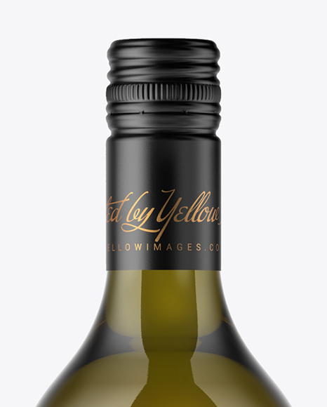 Antique Green Glass Wine Bottle Mockup