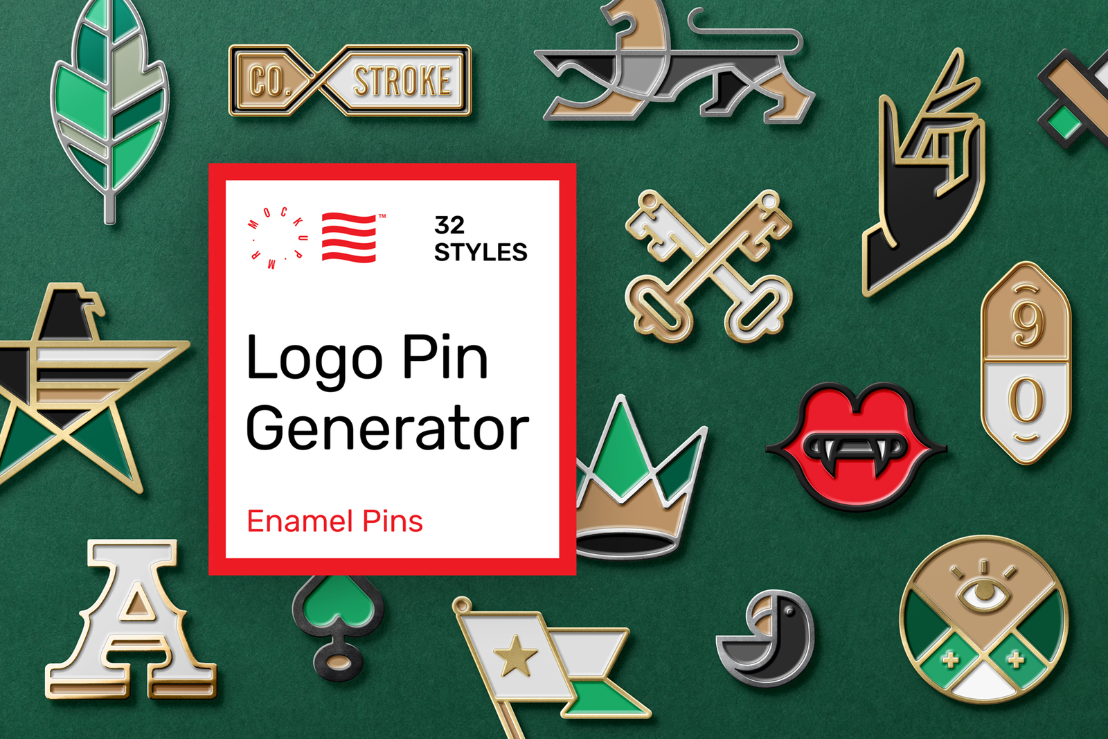 Logo Enamel Pin Mockups