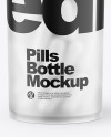 Frosted Bottle With Pills Mockup