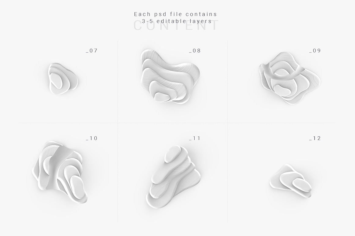 Set of graphic elements “Smooth Organic”