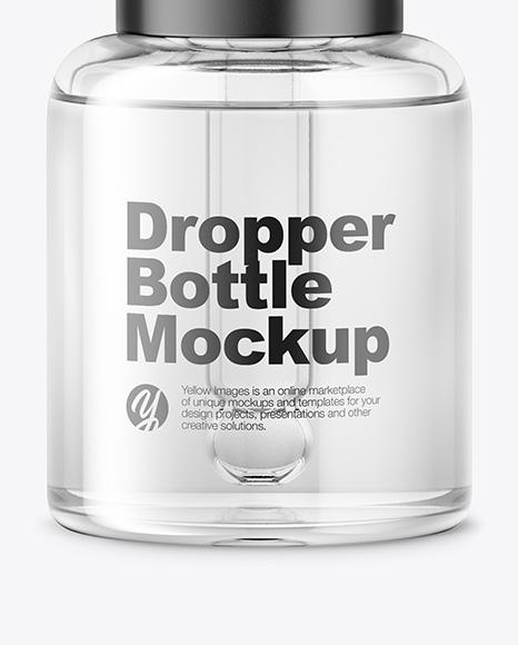 Clear Glass Dropper Bottle Mockup