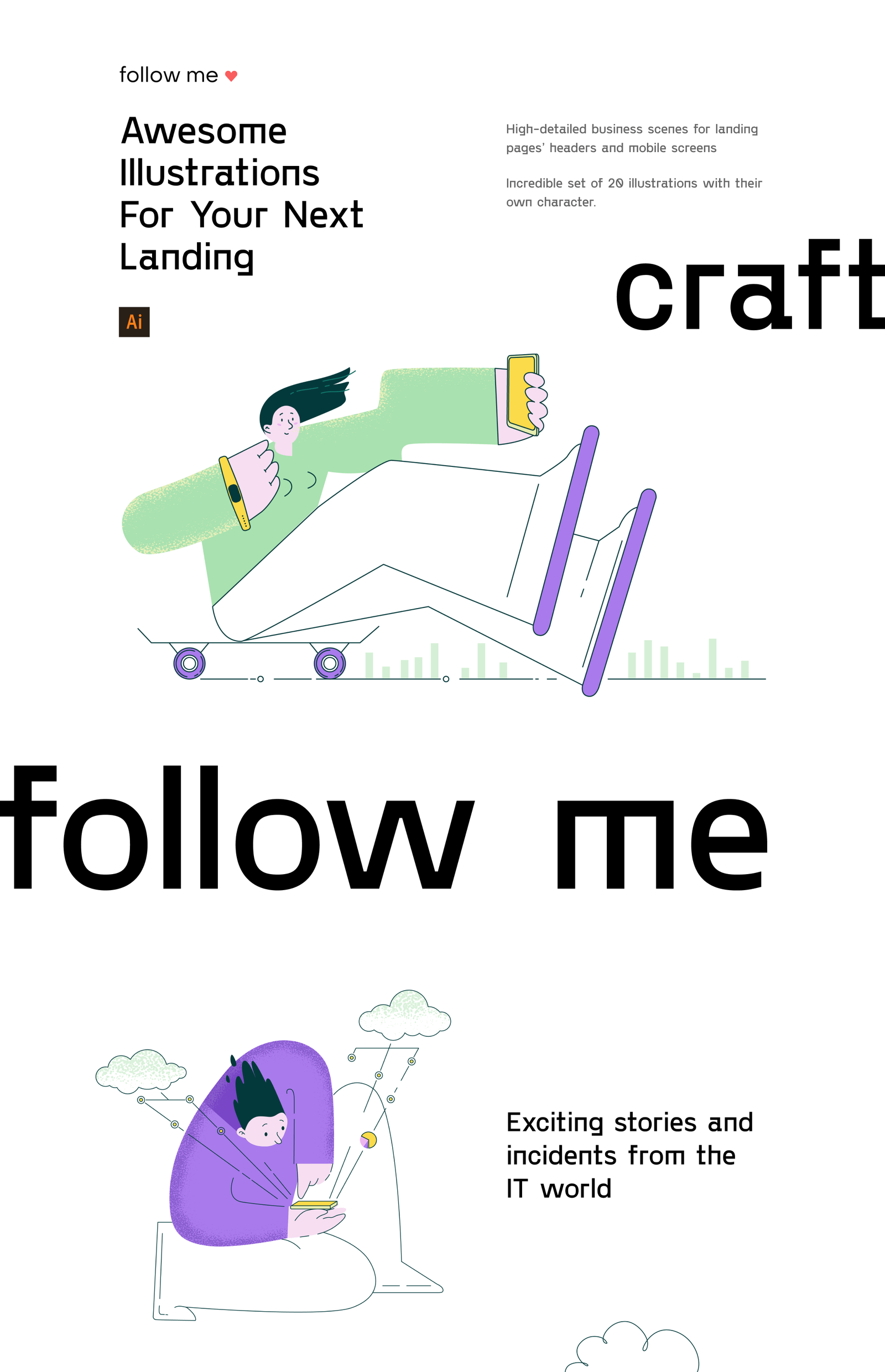 Follow Me Illustrations Follow Me Illustrations