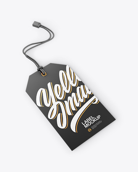 Paper Label With Rope Mockup - Half Side View