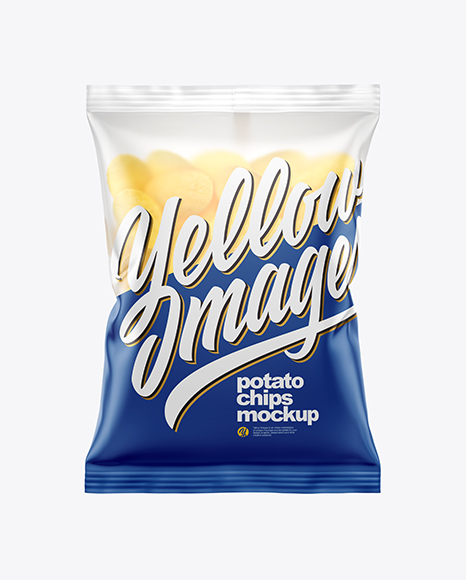 Matte Bag With Potato Chips Mockup