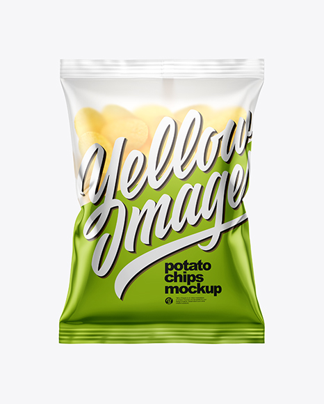 Matte Bag With Potato Chips Mockup