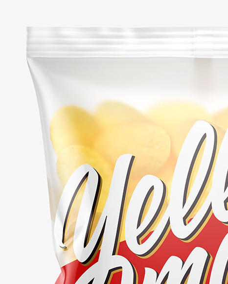 Matte Bag With Potato Chips Mockup