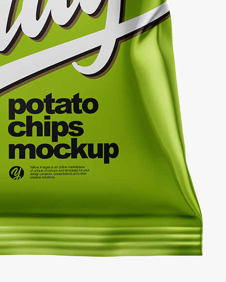 Matte Bag With Potato Chips Mockup