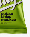 Frosted Bag With Potato Chips Mockup