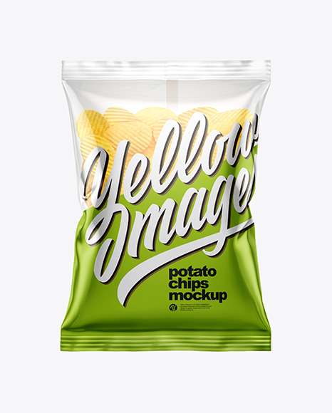 Bag With Corrugated Potato Chips Mockup