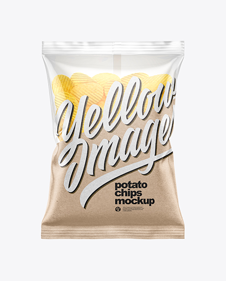 Bag With Corrugated Potato Chips Mockup