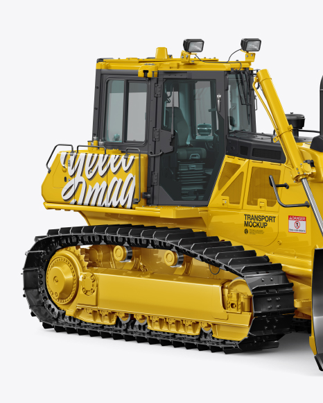 Crawler Dozer Mockup - Half Side View