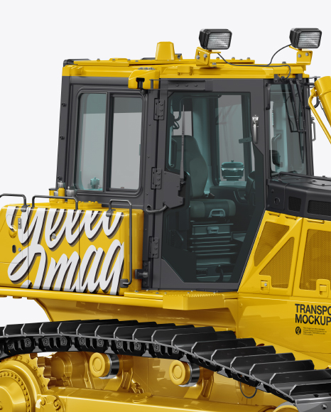 Crawler Dozer Mockup - Half Side View