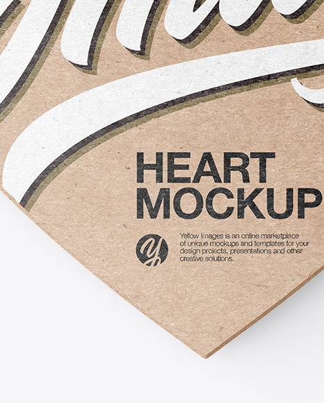 Kraft Heart Shaped Label Mockup