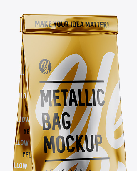 Metallic Bag With Window Mockup - Half Side View