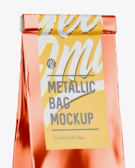 Metallic Bag With Window Mockup - Half Side View