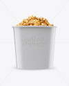 Large Glossy Caramel Popcorn Bucket Mockup - Front View - Free Download