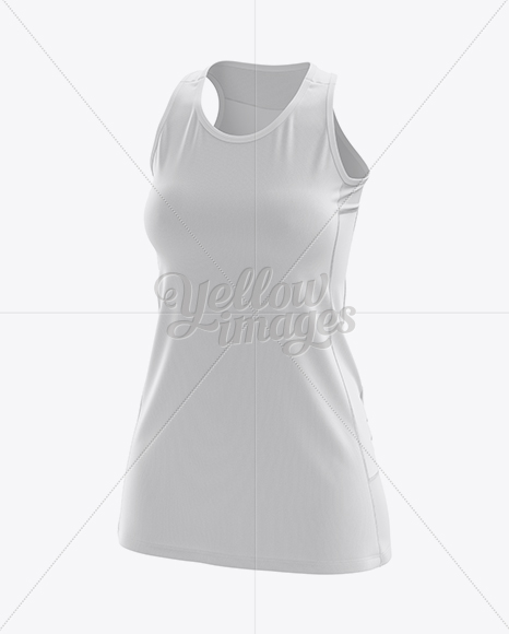 Netball Dress HQ Mockup - Halfside View - Free Download Images High