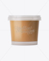 Frosted Plastic Container With Nut Butter Mockup - Eye-Level Shot