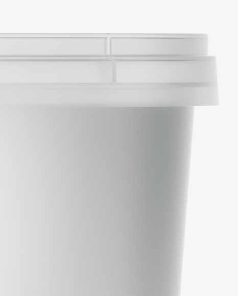 Frosted Plastic Container With Sour Cream Mockup - Eye-Level Shot