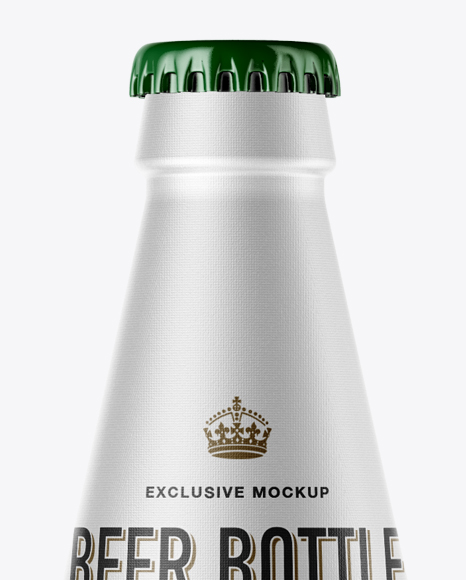 568ml Flint Glass Bottle with Brown Ale Mockup