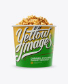 Large Matte Caramel Popcorn Bucket Mockup - Eye-Level Shot - Free