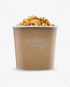 Large Kraft Caramel Popcorn Bucket Mockup - Eye-Level Shot