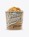 Large Kraft Caramel Popcorn Bucket Mockup - Eye-Level Shot - Free